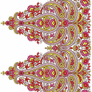 Beautiful Designer Half Saree Embroidery Design
