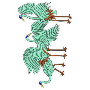 Crane Border Embroidery Design 21375
