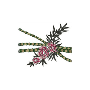 Bamboo Seamless Vertical Border Embroidery Design 21605