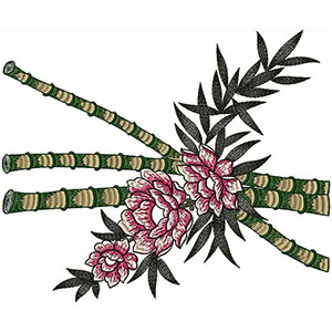 Bamboo Seamless Vertical Border Embroidery Design 21605