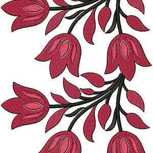Tulips Flower Border Machine Embroidery Design 21800