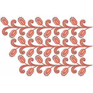 Rose Tree Border Embroidery Design 22031