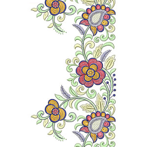 Textile Printed Fabric Type Lace Border Brocade Design