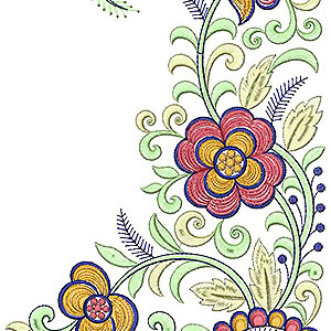 Textile Printed Fabric Type Lace Border Brocade Design