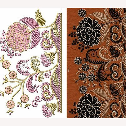 Fantasy Flowers Natural Big Border Embroidery Design 22667