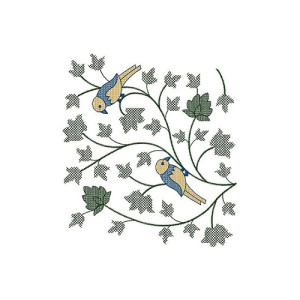 Garden Bird Big Border Embroidery Design 23083