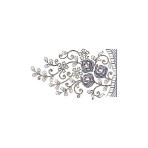 Peacock Feather Border Embroidery Design 23247