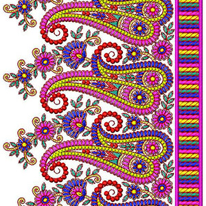 Attractive Big Border In Embroidery Design 23448