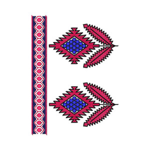 Zigzag line Leaf And Border Design 23515