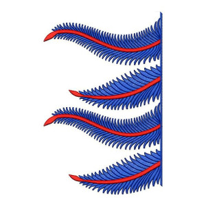 Wavy Leaf Big Border Design In Embroidery 23566