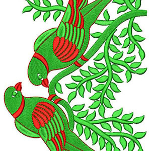 Amazing Parrots Big Border In Embroidery Design 23602