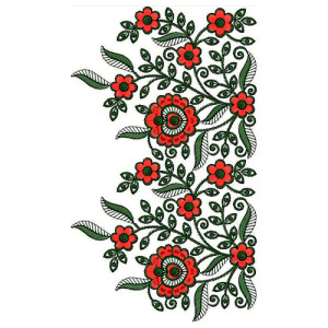 Flower With Leaf Big Border Design 23670