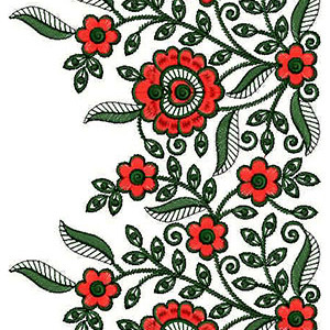Flower With Leaf Big Border Design 23670