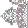 Elephant Floral Corner Embroidery Design