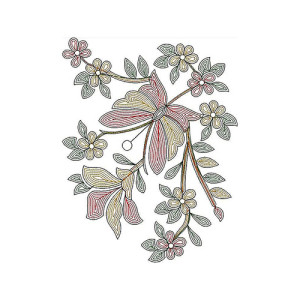 Butterfly Chain Stitch Big Border Design 23735