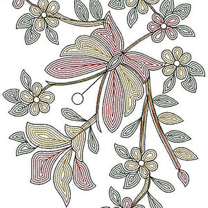 Butterfly Chain Stitch Big Border Design 23735