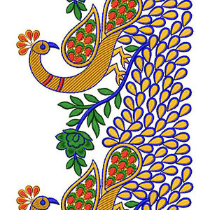 Peacock Embroidery Designs for Big Border 23786