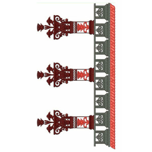 Brown Tea Light Stand Big Border Embroidery Design 23891