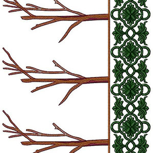 Tree Plant Big Border Embroidery Design 23917