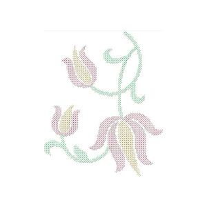 Lotus Cross Stitch Big Border Design 24092