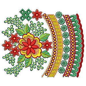 Blade Cutting Border Embroidery Designs 24480
