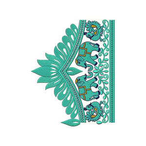 Strolling Mammoth Big Border Embroidery Design 24551