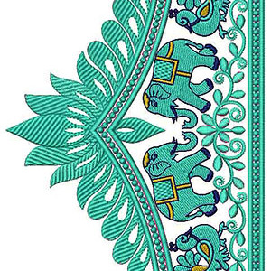 Strolling Mammoth Big Border Embroidery Design 24551