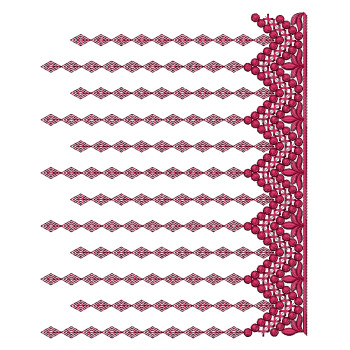 Curtain Style Border Embroidery Design 25341