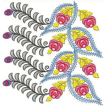 Bunch Of Flower Big Border Embroidery Designs 25755