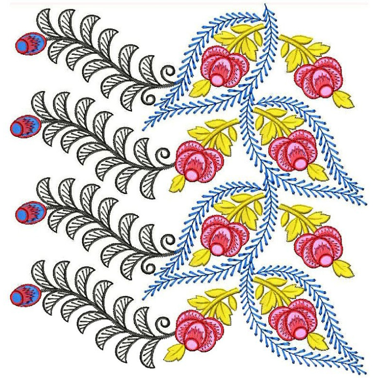 Bunch Of Flower Big Border Embroidery Designs 25755
