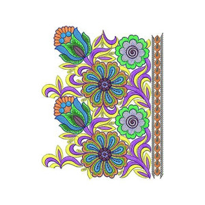 Prom Flowers Embroidery Lace Design