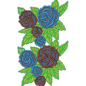 Big Flower Embroidery Border 4798