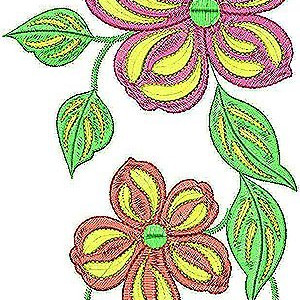 Free Hand ART Flora Lace Border Embroidery Design