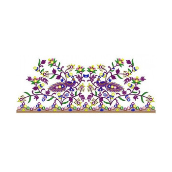 Beautiful Peacock Big Border Embroidery Design 25890