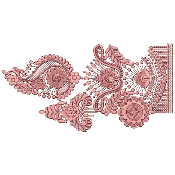 Bed Sheet Border Embroidery Design 25396