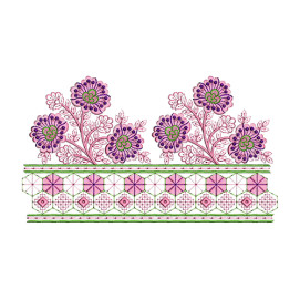 Big Border Embroidery For Saree