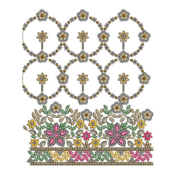 Boho Style Sequins Embroidery Border Design
