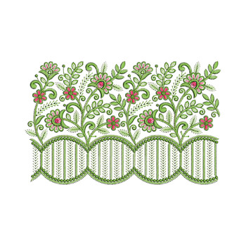 Border Embroidery For Anarkali Top