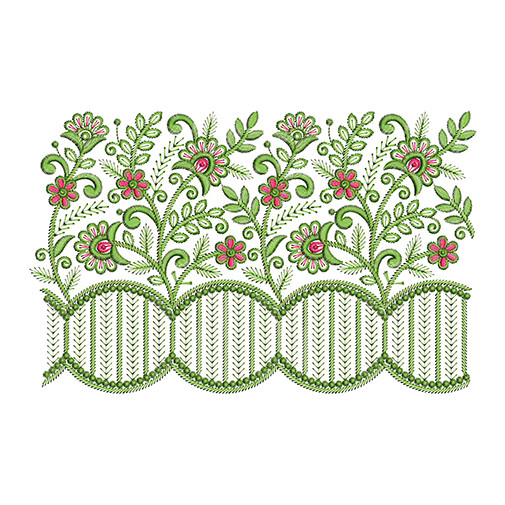 Border Embroidery For Anarkali Top