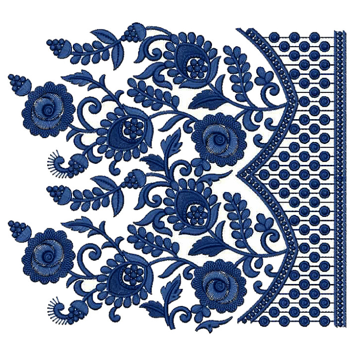 Box Pallu Saree Border Embroidery Design 25436