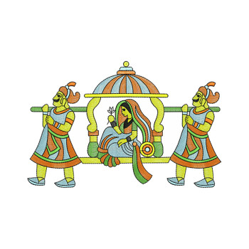 Bridal Dolly Embroidery For Gharchola Saree Pallu