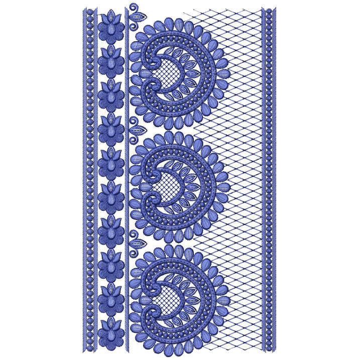 Pansy Style Border Embroidery Design 25439