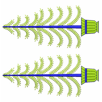 Christmas Tree Style Border Embroidery Design 25504