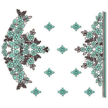 Cording With Flat Mirror Work Border Embroidery Design 24777