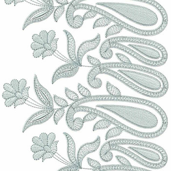 Counter Stitch Paisley Embroidery Border Design 24980