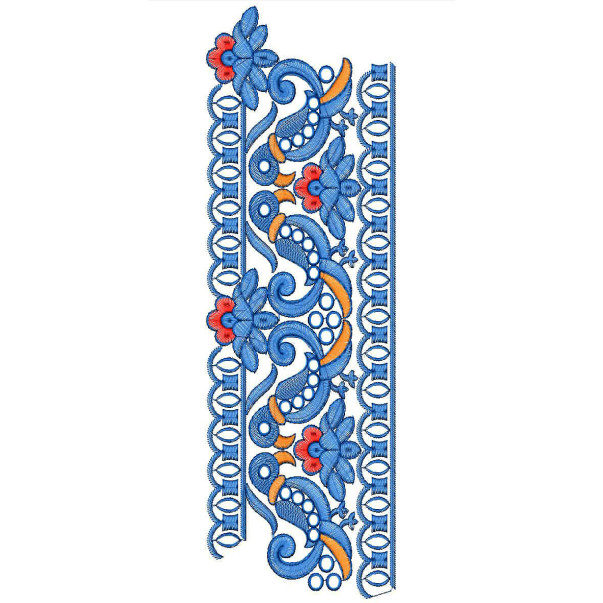 Cushioning Stitches Border Embroidery Design 24781