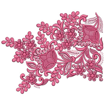 Damask Seamless Pattern Border Embroidery Design 25402