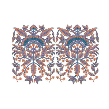 Elegant Traditional Leaves Floral Embroidery Design (3 Colors, 27.3cm x 40.3cm)