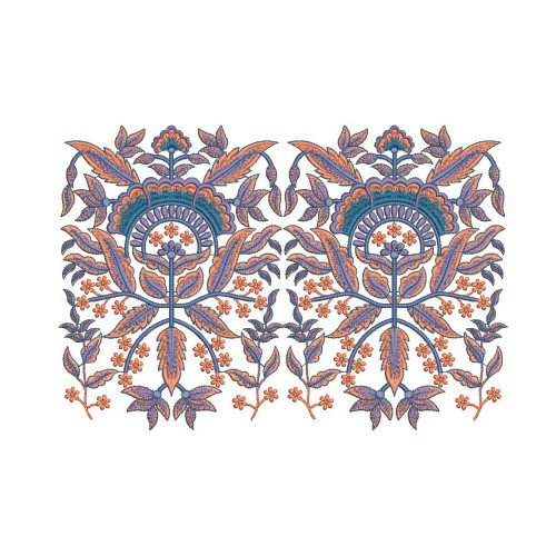 Elegant Traditional Leaves Floral Embroidery Design (3 Colors, 27.3cm x 40.3cm)