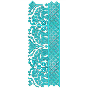 Elephant Border Embroidery Design 24766